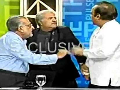 slap in live program of channel