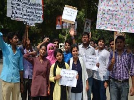 Posters , banners running campaign against