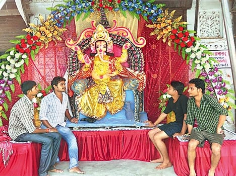 Ganpati Bappa Morya Gunje hall from the Jaykaron