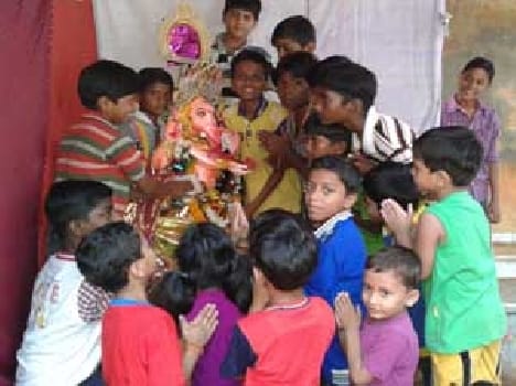 Starting with acclamation Ganesh Puja