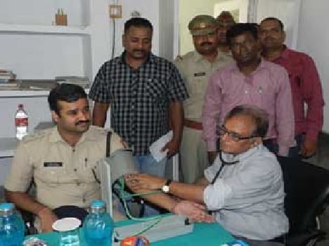 The policemen were in camp health check