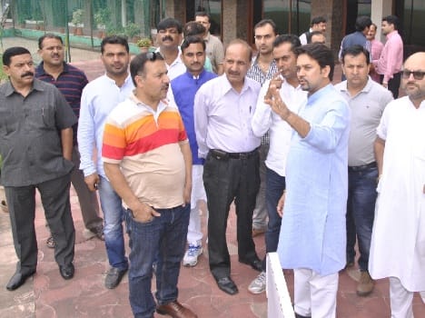 mp anurag thakur press conference in kangra.