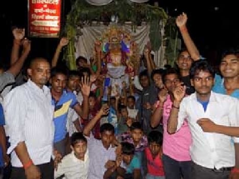 The idol immersion procession fired