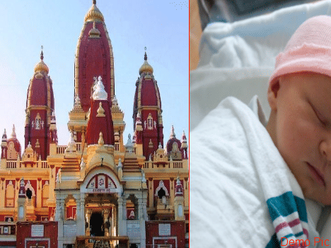 Newborn baby abandoned in the temple except the stranger on the run.