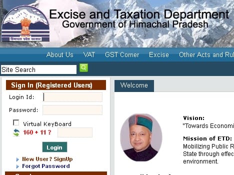 Excise and Taxation Department Himachal Pradesh.