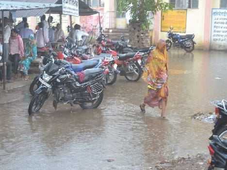 monday raning, and heavy wind, destroyed crops 