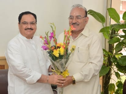 union health minister JP Nadda Met cm Virbhadra Singh.