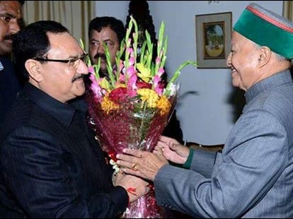union health minister JP Nadda Met cm Virbhadra Singh.