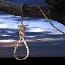 The young man 's body was found hanging on the gallows in the room