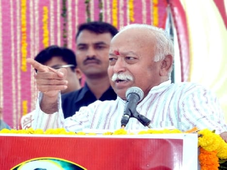 mohan bhagwat in vrindvan
