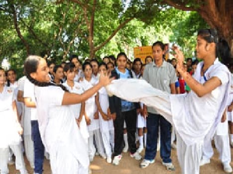 girls learning self defence