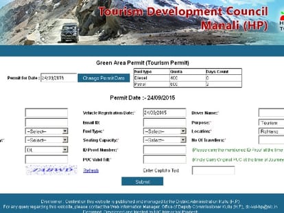 online permit for Rohtang.
