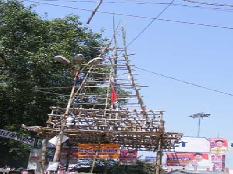 Durga Puja preparations, began to become a hall
