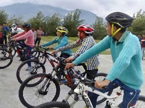 Mountain biking trail took part in the local youth
