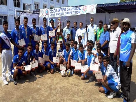 Gurukul won by the volleyball trophy