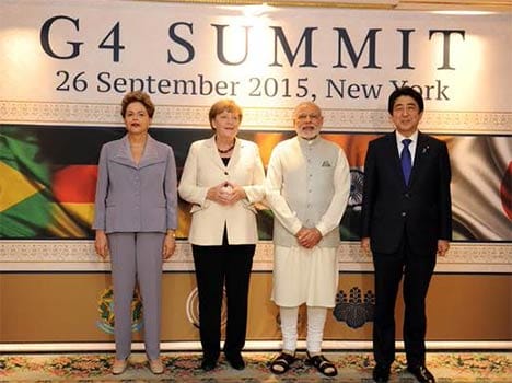 modi hosts G4 summit in newyork