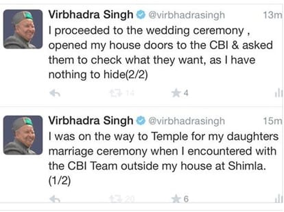 CBI raids CM Virbhadra Singh's home in shimla.
