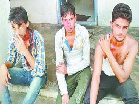 two sides clashed in Gandevdha village, stone throwing, firing