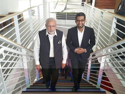 google welcome message for narendra modi