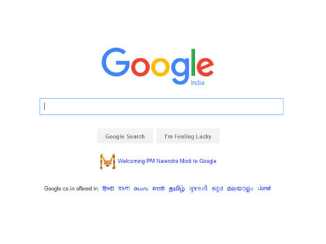 google welcome message for narendra modi