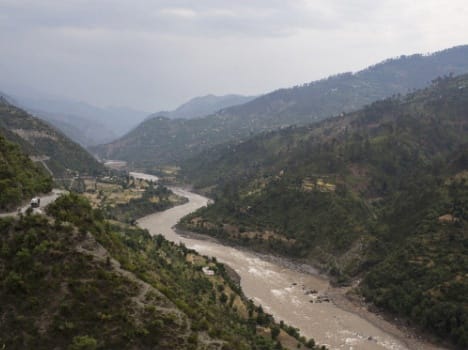 two school girl jump into the chenab river