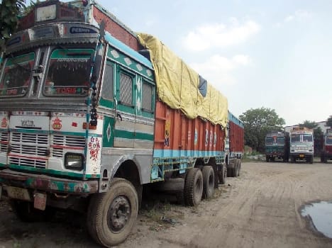 Not because of the tires of the trucks traveled strike