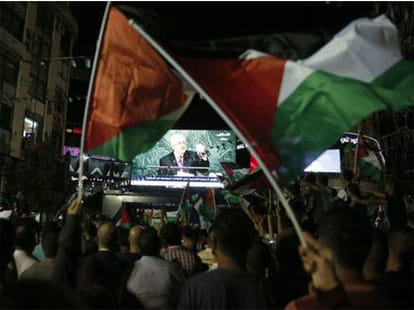 palestinian flag in united  nation