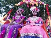 After worship Ganesh Ram Leela Removed from the field procession