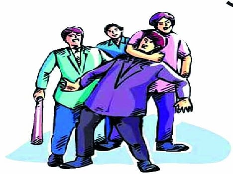 pdp panch muzafar ahmad malla attacks teacher with iron rod