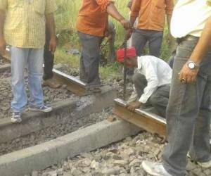 mischief damaged rail track near lucknow