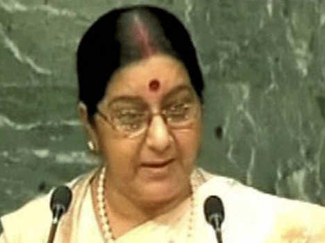 Leave terrorism and talk: Sushma