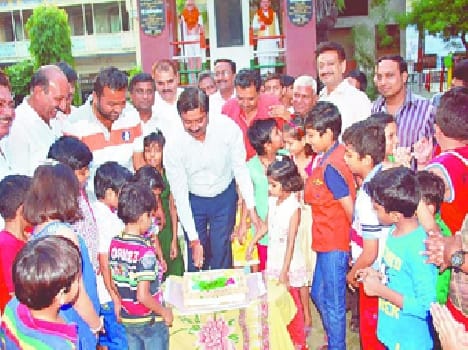 Cake cutting celebrated Gandhi Jayanti