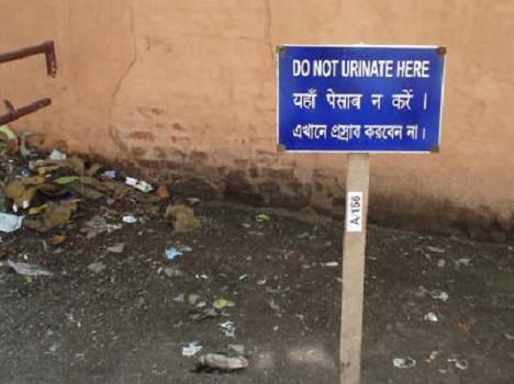 Unique method to stop people to uriante at public places
