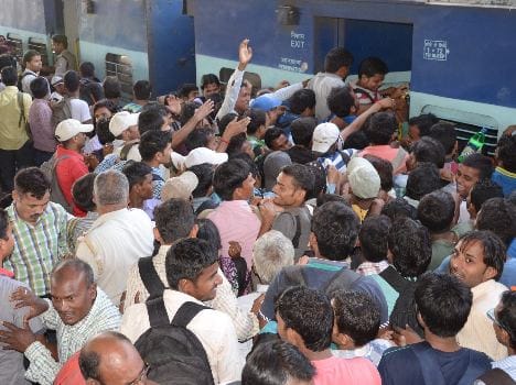 not a single seat available in train during festive season