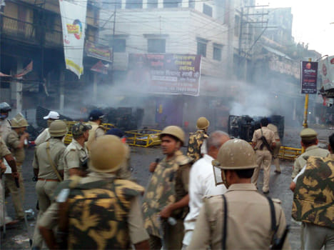 police increased sections on riotous mans, varanasi
