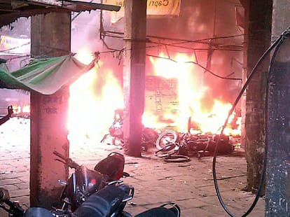 police increased sections on riotous mans, varanasi