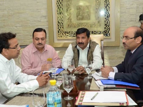 investor meet in delhi with cm virbhadra singh and industry minister mukesh agnihotri.
