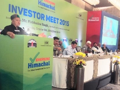 investor meet in delhi with cm virbhadra singh and industry minister mukesh agnihotri.