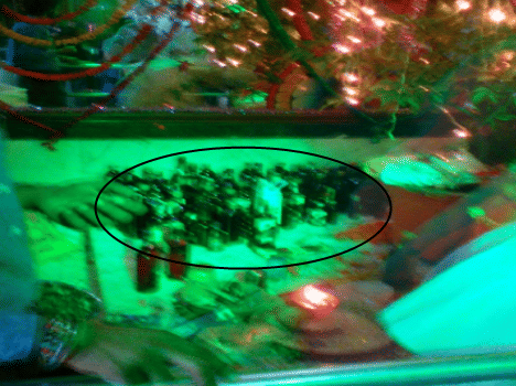 In this temple, devotees offer wine.