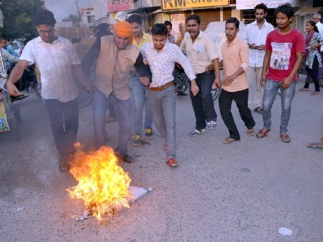 Burnt effigies of Chief
