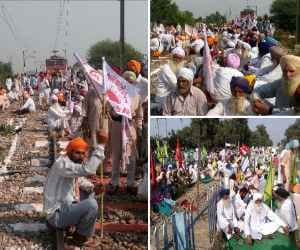 farmer movement for compensation, train stop for 2 days