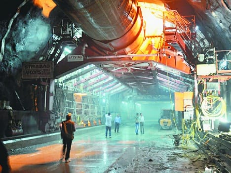 Rohtang tunnel workers' on strike.