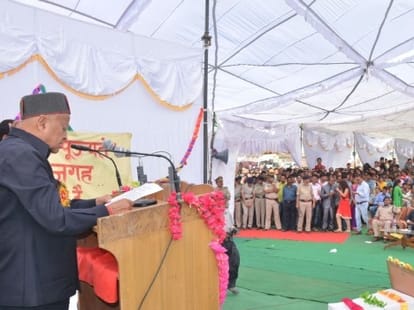 cm virbhadra singh on a visit to chamba.