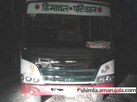 fire in hrtc bus at hamirpur.