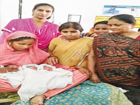 The woman gave birth to three daughters