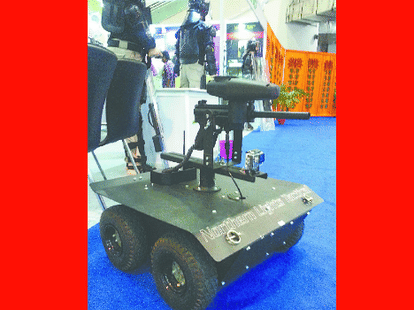 Unruly mob of red-pepper pill prevent robot.