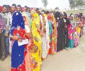In women showing enthusiasm, 72.01 per cent polling in second phase