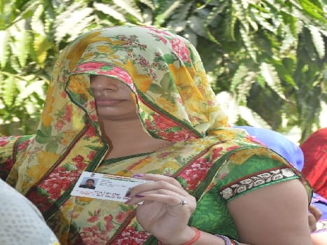 voting for panchayat poll in mathura