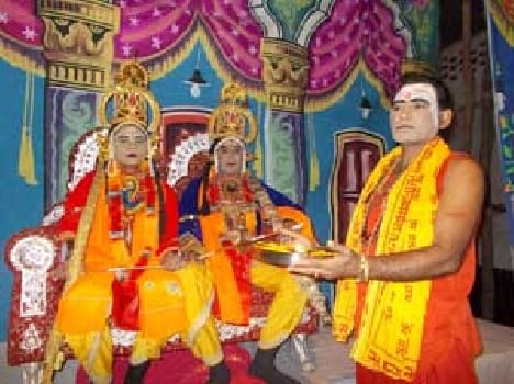 Sita put the garland around the neck of the Ram