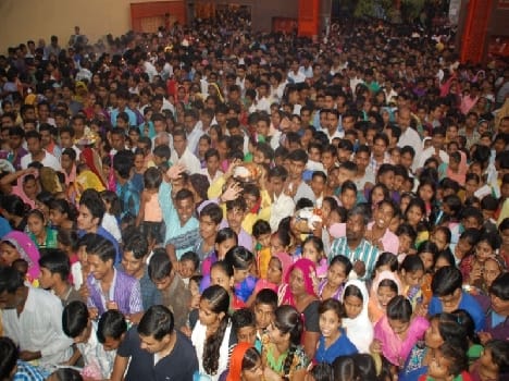 Ma Raj Rajeshwari Kaila Devi pilgrims descended on building mass